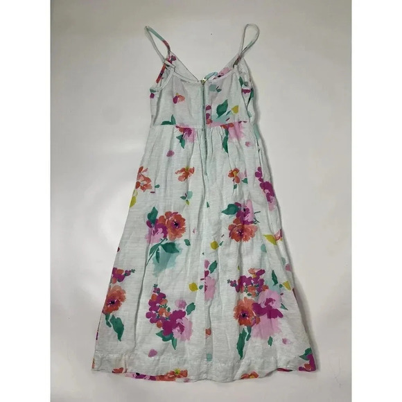 Joules Zoey Sleeveless Midi Dress Aqua Stripe Multicolor Floral Size US 6 - Picture 6 of 9